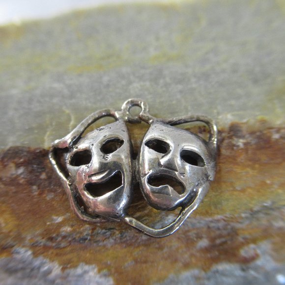 Sterling Silver Sock and Buskin Charm Theater Mask - Picture 7 of 7
